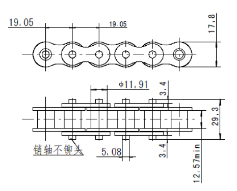 不銹鋼側(cè)彎鏈
