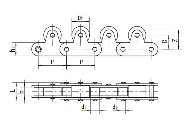 不銹鋼頂滾輪輸送鏈